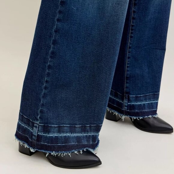 Judy Blue High Waist Palazzo Jeans with Front Patch Pockets - Picture 5 of 6